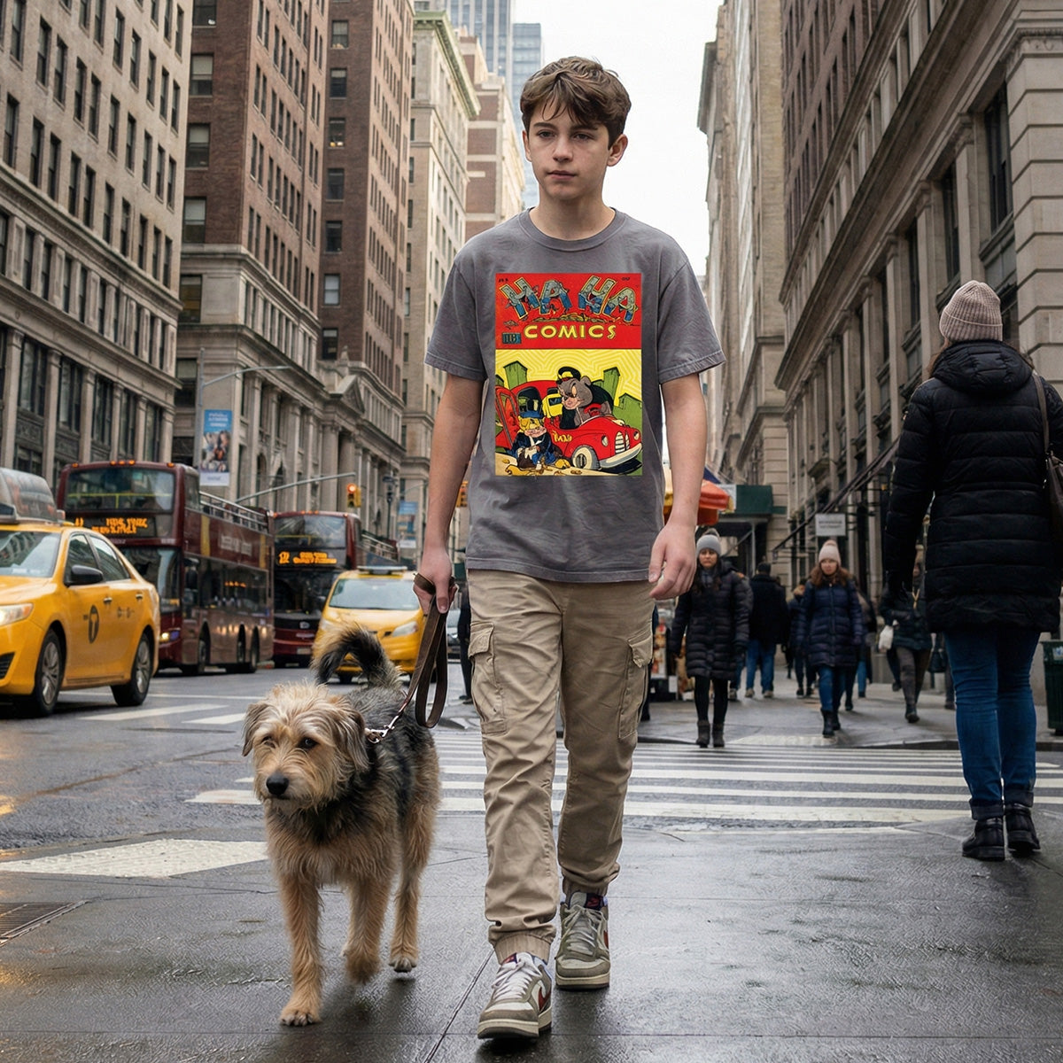 Vintage Cat and Dog Comic T-shirt - Golden Age Funny Animal Tee