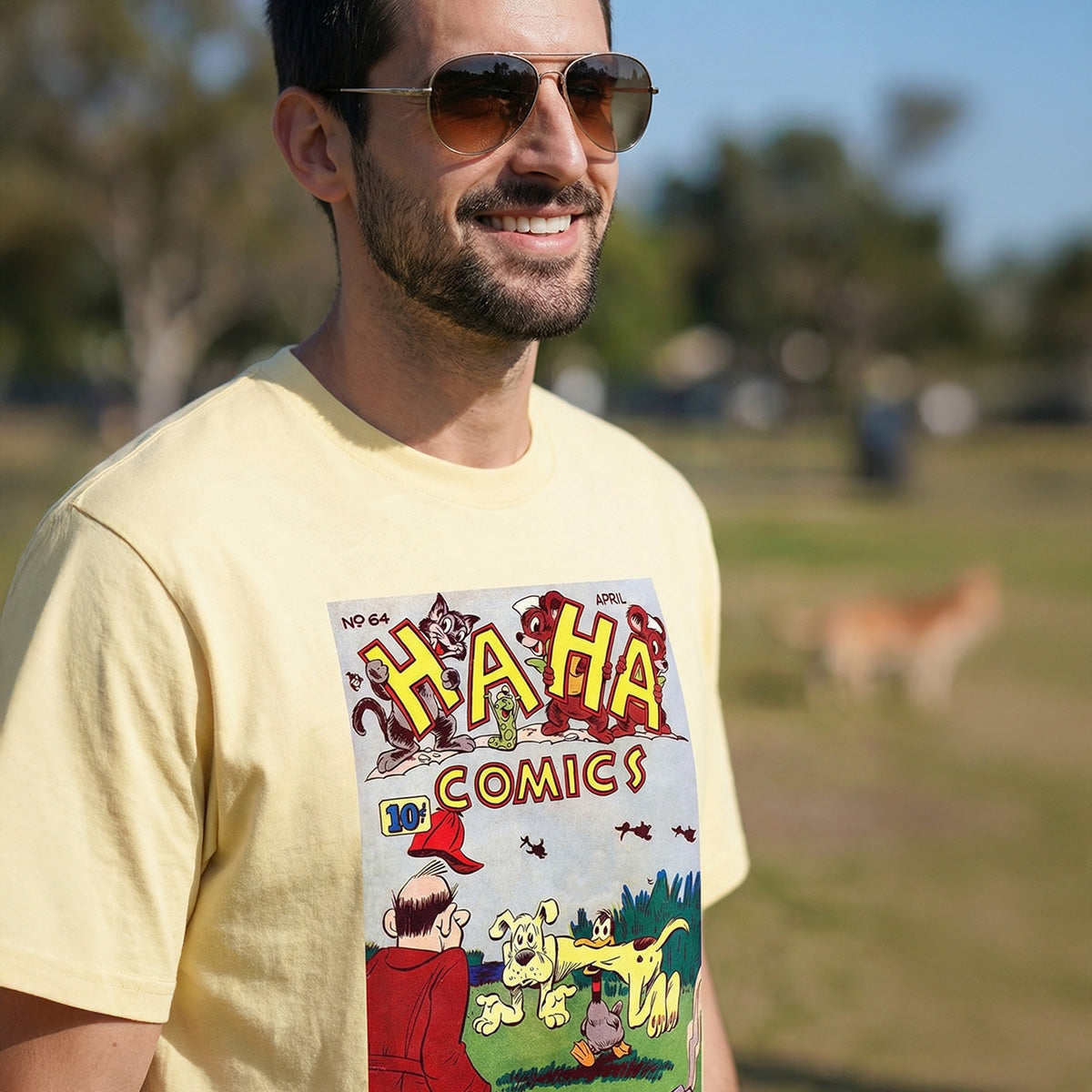 Vintage Dog Comic T-shirt - Retro Golden Age Hunting Humor Tee