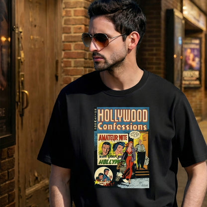 Hollywood Confessions Golden Age Comic T-shirt - Joe Kubert Vintage Tee