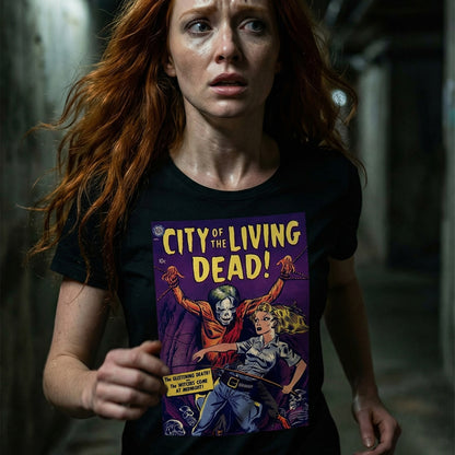 City of the Living Dead Golden Age Comic T-shirt - Pre-Code Horror Tee