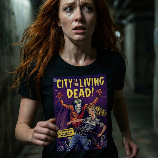 City of the Living Dead Golden Age Comic T-shirt - Pre-Code Horror Tee