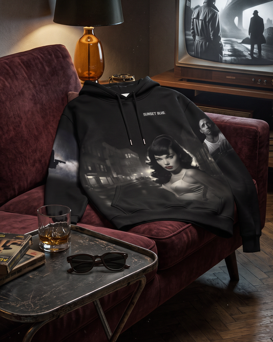 Film Noir Men's Size Warm Pullover Hoodie