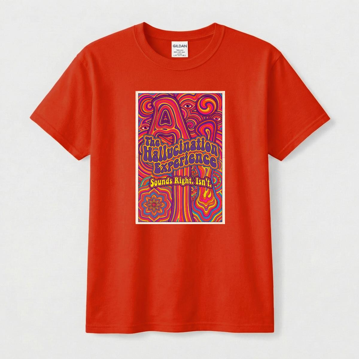 The Hallucination Experience T-Shirt | Funny AI Psychedelic 70s Concert Poster Tee