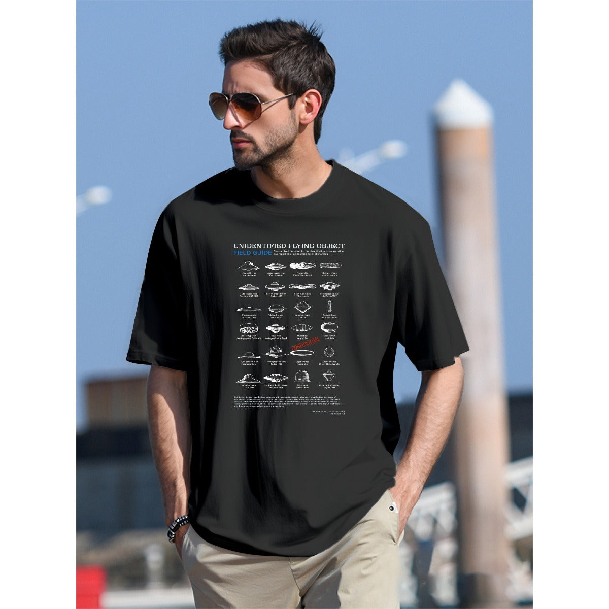 UFO Field Guide T-Shirt | Unidentified Flying Object Classification Chart | UAP Conspiracy Theory Tee
