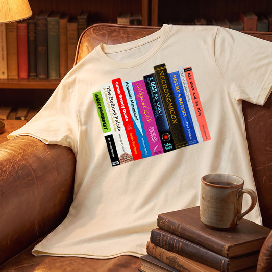Fictional Books T-Shirt | Dark Humor Literary Parody Pop Culture Tee