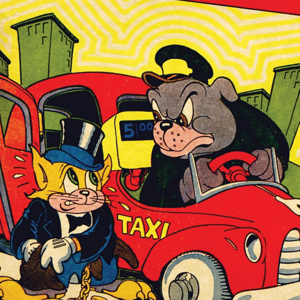 Vintage Cat and Dog Comic T-shirt - Golden Age Funny Animal Tee