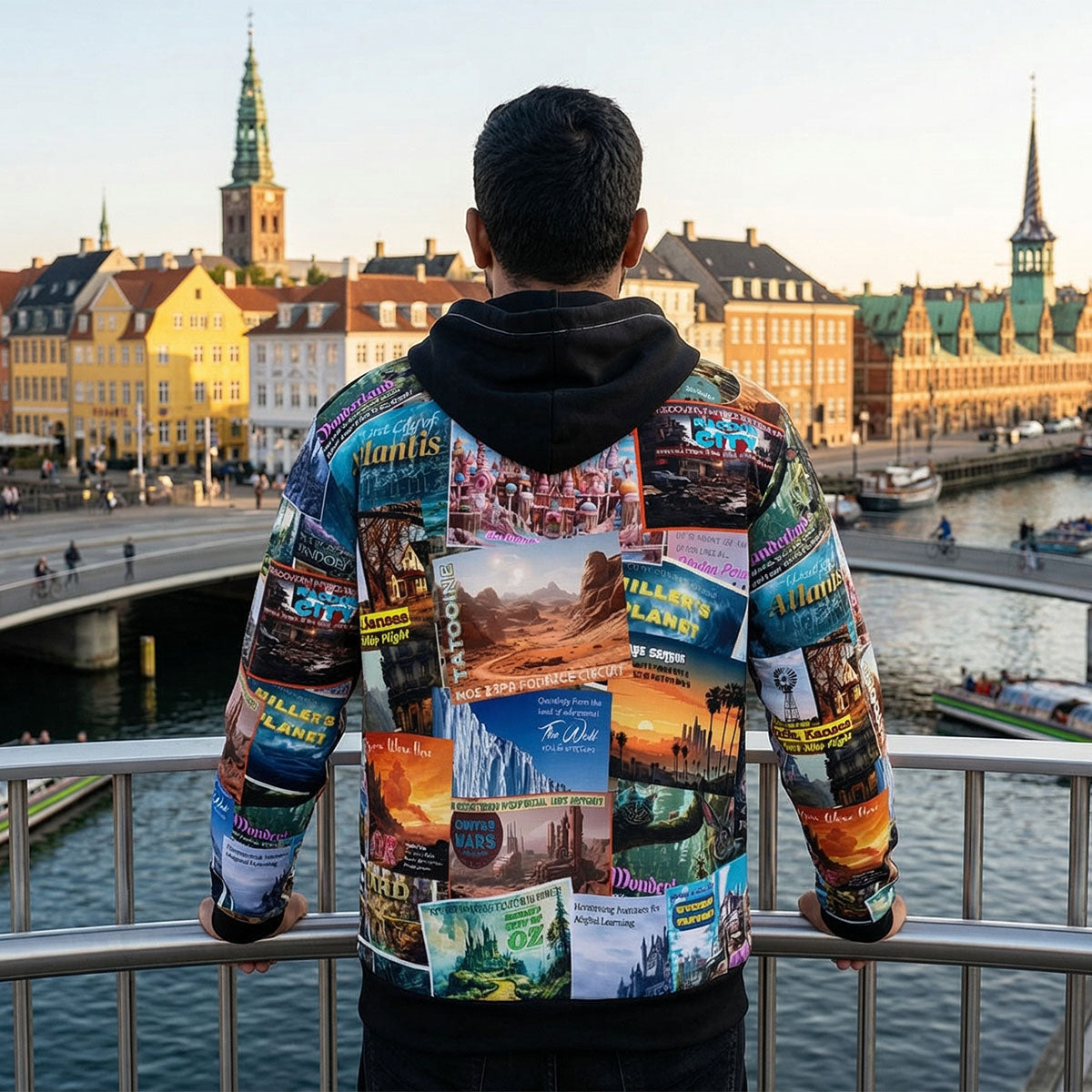 Fantastic Postcards | Men's Thick Pullover Hoodie
