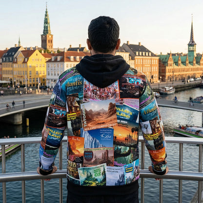 Fantastic Postcards | Men's Thick Pullover Hoodie