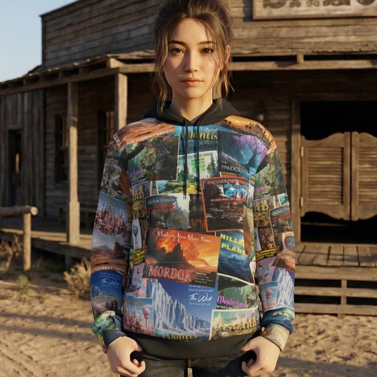 Fantastic Postcards | Men's Thick Pullover Hoodie