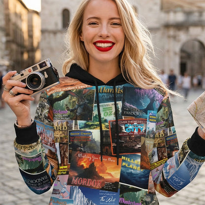 Fantastic Postcards | Men's Thick Pullover Hoodie