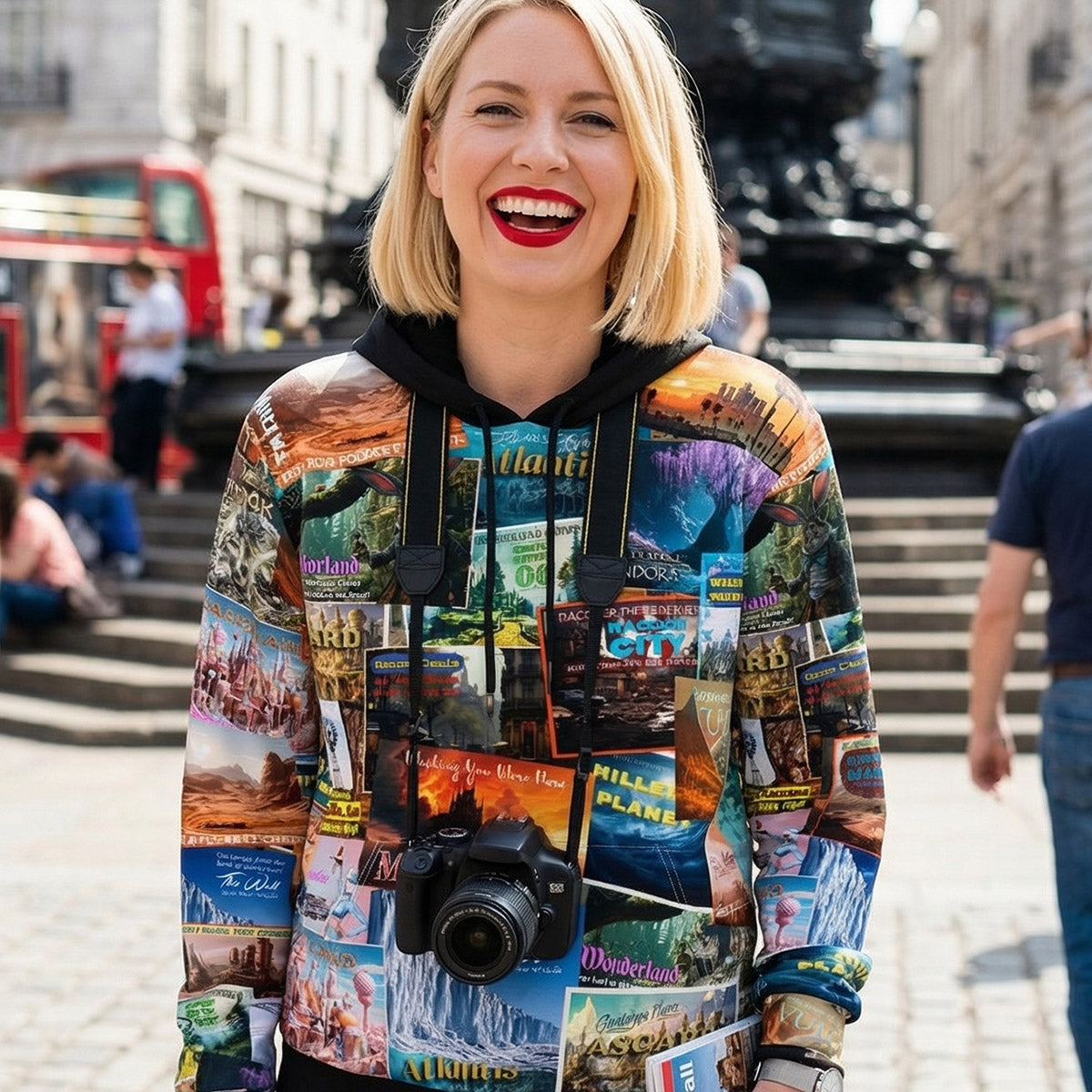 Fantastic Postcards | Men's Thick Pullover Hoodie