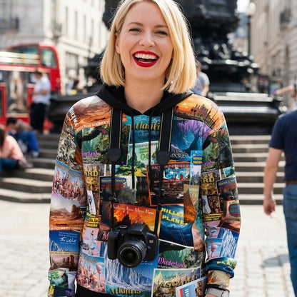 Fantastic Postcards | Men's Thick Pullover Hoodie