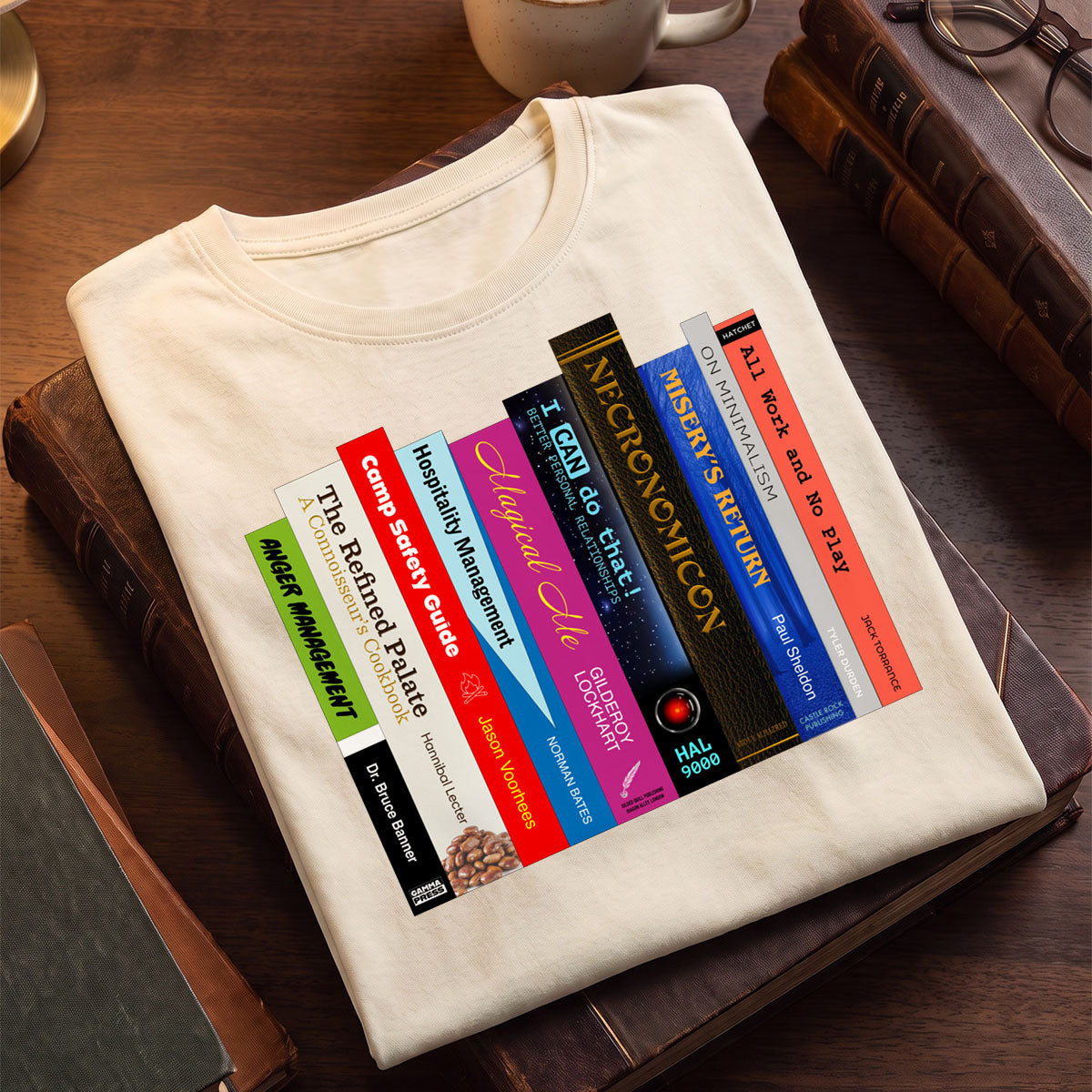 Fictional Books T-Shirt | Dark Humor Literary Parody Pop Culture Tee
