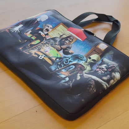 Mythical Poker Night Laptop Bag - Cryptid Card Game Neoprene Case