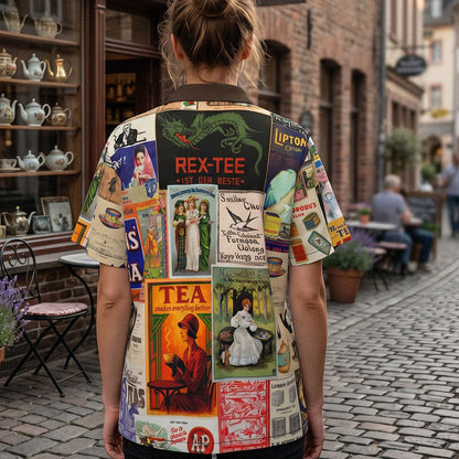 The Teashirt | Vintage Tea Art Hawaiian Shirt | Gift for Tea Lovers