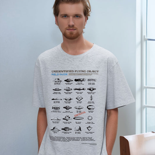 UFO Field Guide T-Shirt | Unidentified Flying Object Classification Chart | UAP Conspiracy Theory Tee