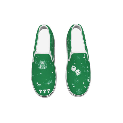 Lucky Shoes | Men's Green Slip On Sneakers
