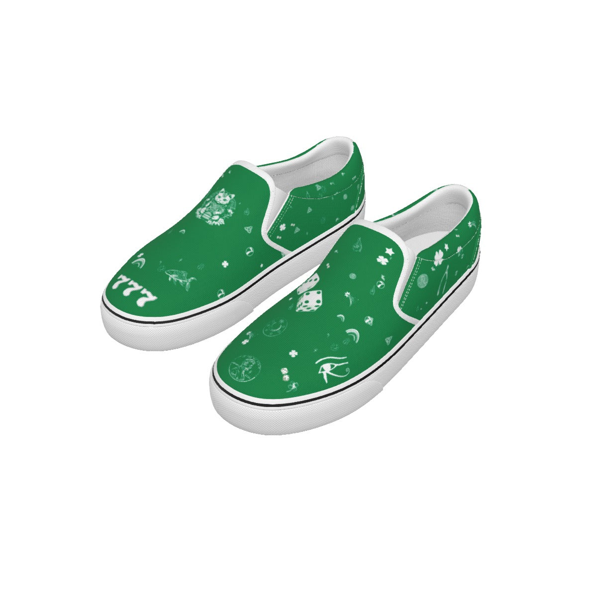 Lucky Shoes | Men's Green Slip On Sneakers